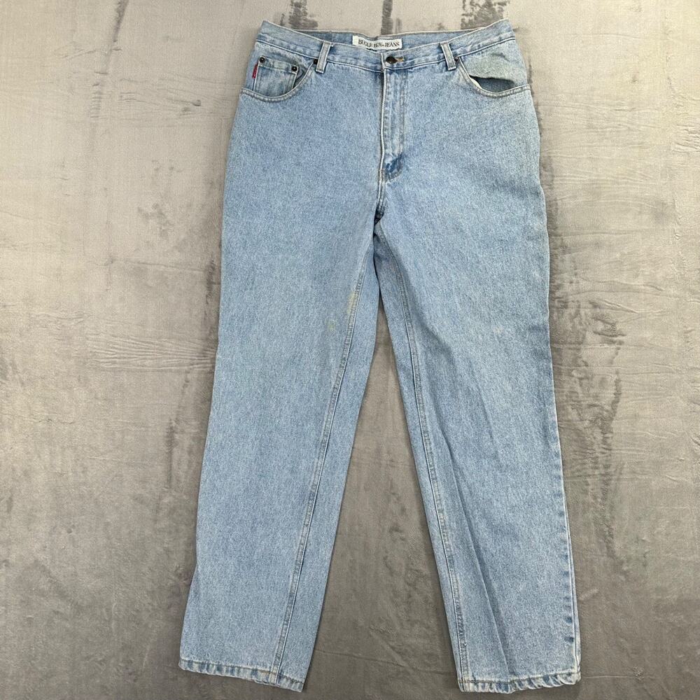 Vintage Bugle Boy Men's Relaxed Fit Straight‎ Leg Jeans Sz 36x32 Blue Light Wash